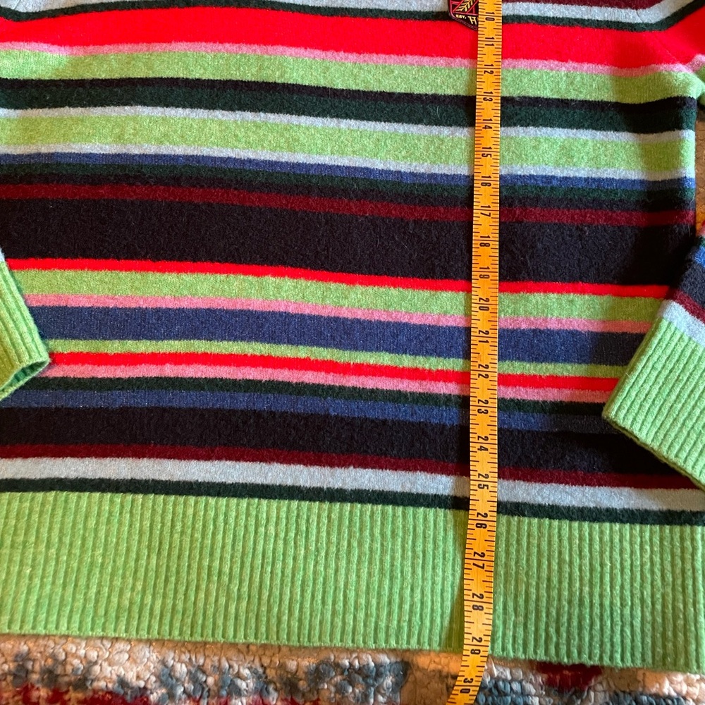 Houston White Adult Crewneck Pullover Sweater Green Stripe Large - Picture 7 of 11
